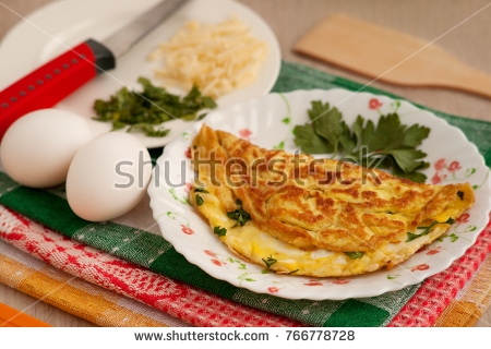 Vaječná omeleta s krevetami