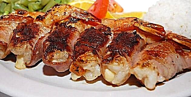 Shrimp steak na may resipe ng bacon